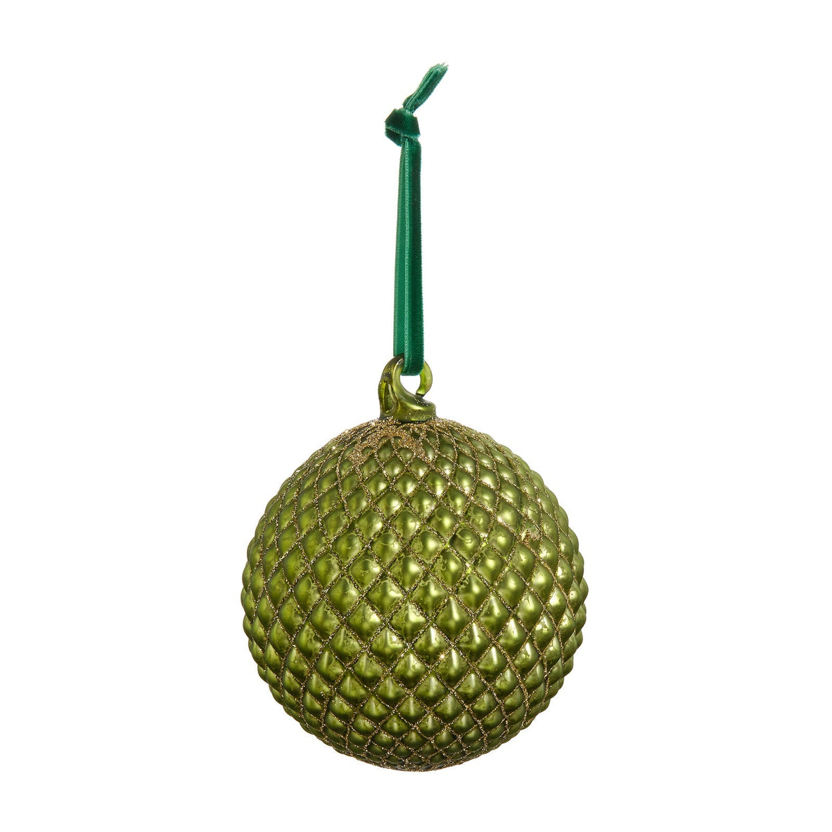 Green Quilted Bauble - My Christmas