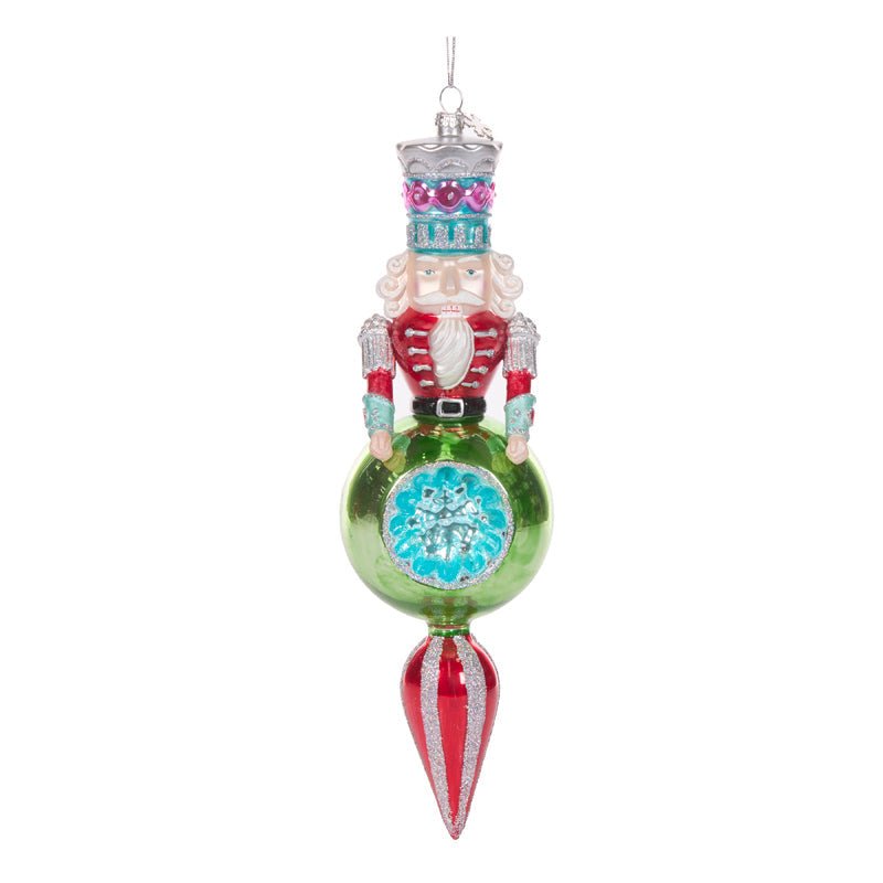Green Retro Nutcracker Finial - My Christmas
