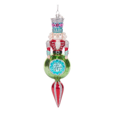 Green Retro Nutcracker Finial - My Christmas