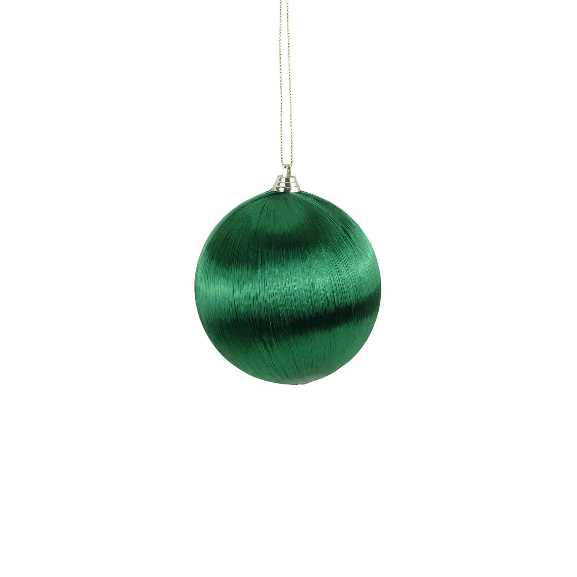 Green Satin Wrap Bauble - My Christmas