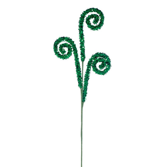Green Sequin Swirl Spray - My Christmas