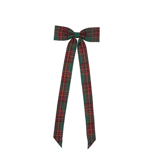 Green Tartan Elongated Bow - My Christmas