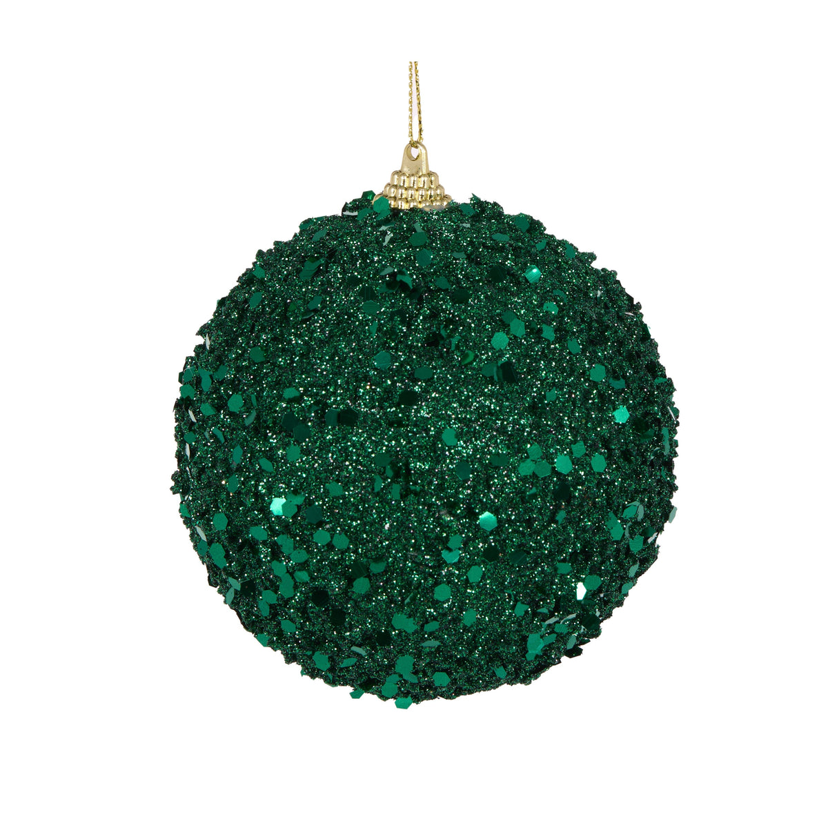 Green Textured Glitter Bauble - My Christmas