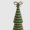 Green Tiffany Bow Stripe Cone Tree - Small - My Christmas