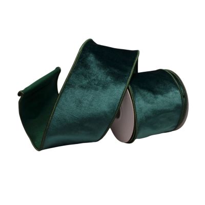 Green Velour Ribbon - 100mm - My Christmas