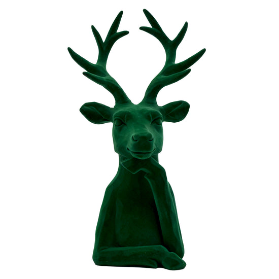 Green Velvet Deer Head - My Christmas