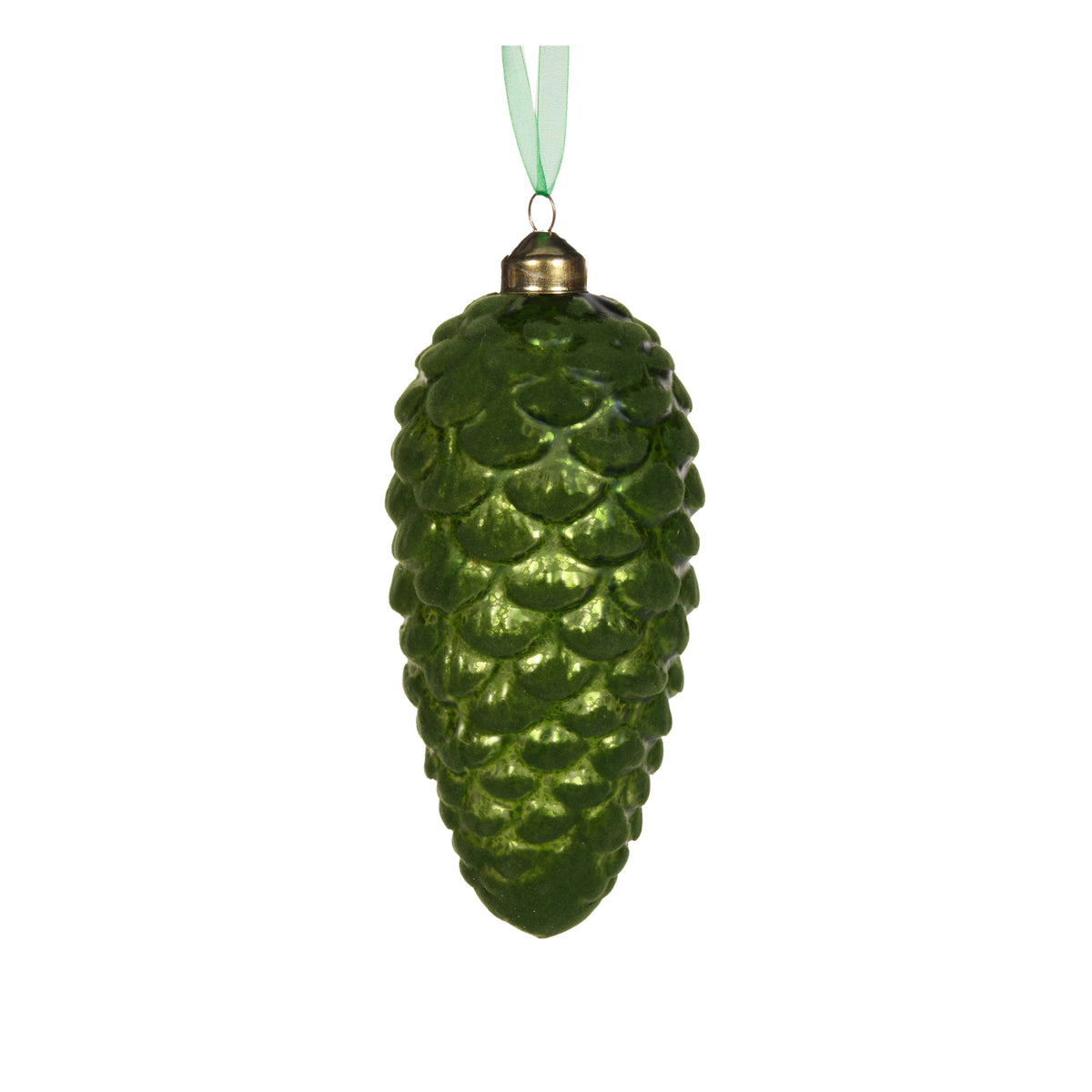 Green Velvet Pinecone Bauble - My Christmas