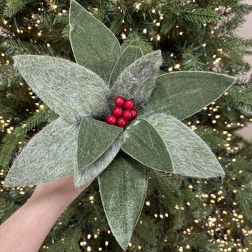 Green Wool Poinsettia - My Christmas