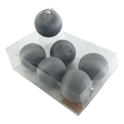 Grey Silk Bauble - Box of 6 - My Christmas