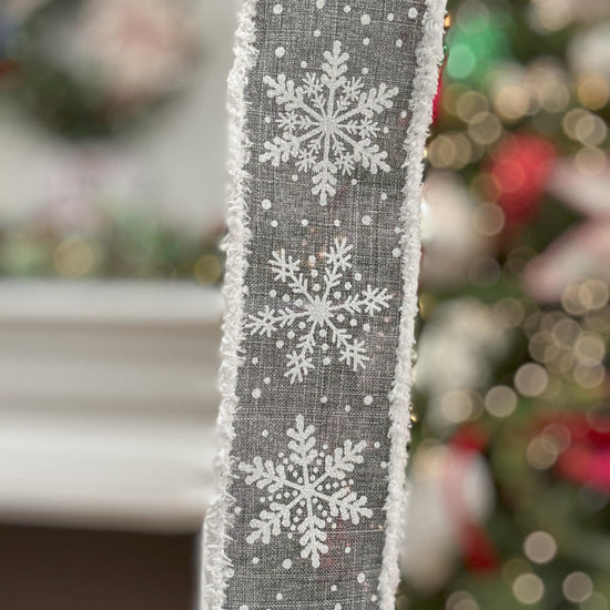 Grey Snowflake Ribbon - My Christmas