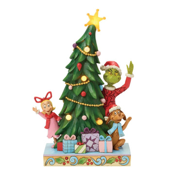 Grinch by Jim Shore - Grinch Cindy Lou and Max with LED Tree - My Christmas