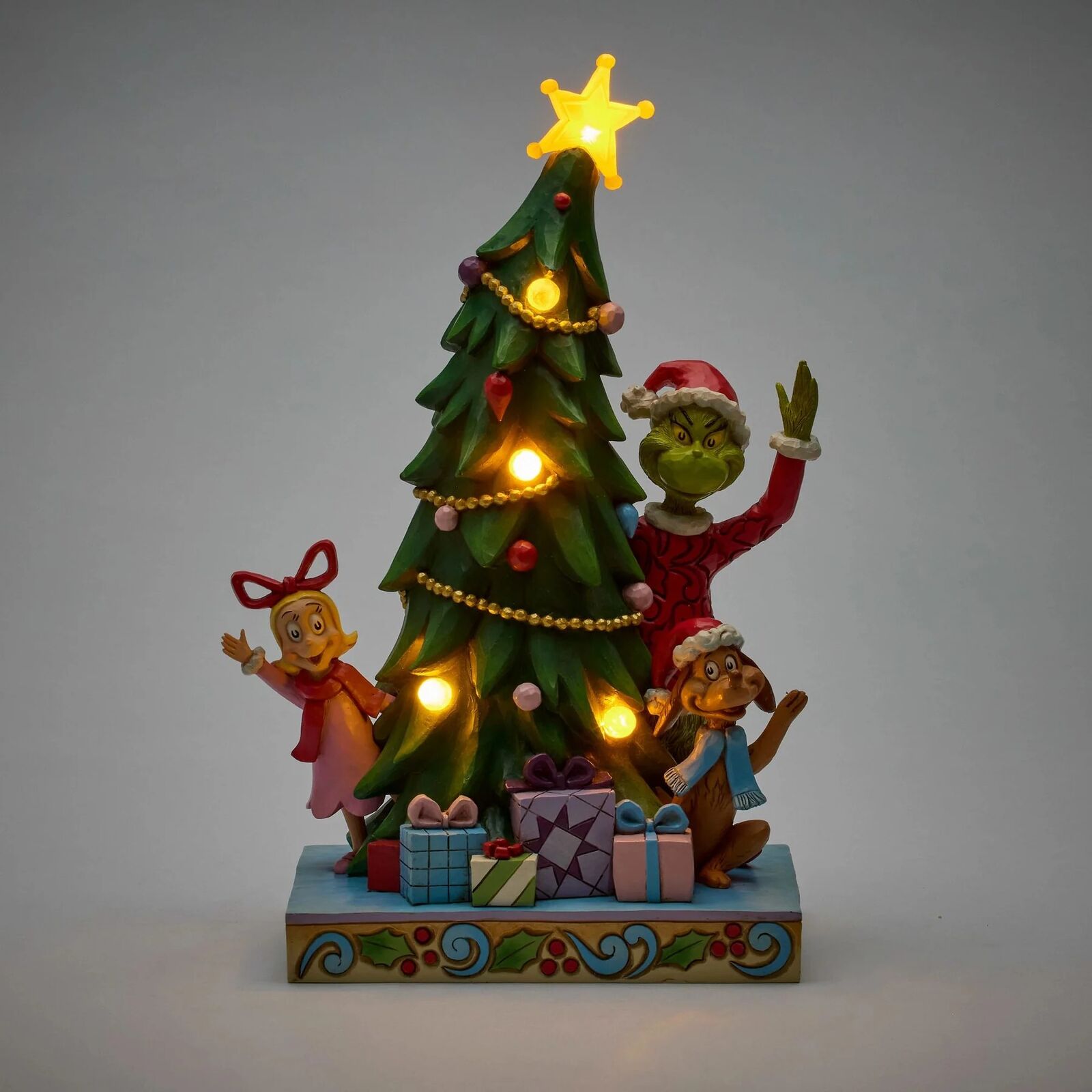 Grinch by Jim Shore - Grinch Cindy Lou and Max with LED Tree - My Christmas