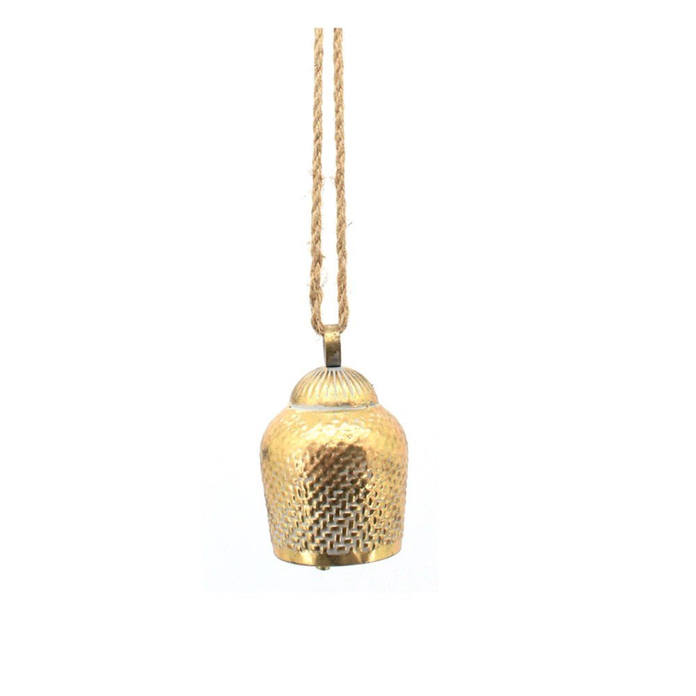 Hammered Gold Hanging Bell - My Christmas