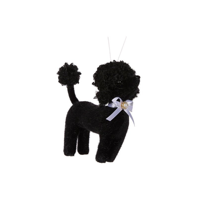 Hanging Black Poodle with Bow - My Christmas