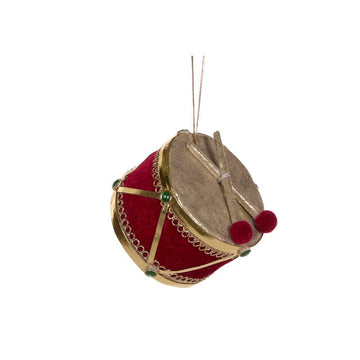 Hanging Red Velvet Drum - My Christmas