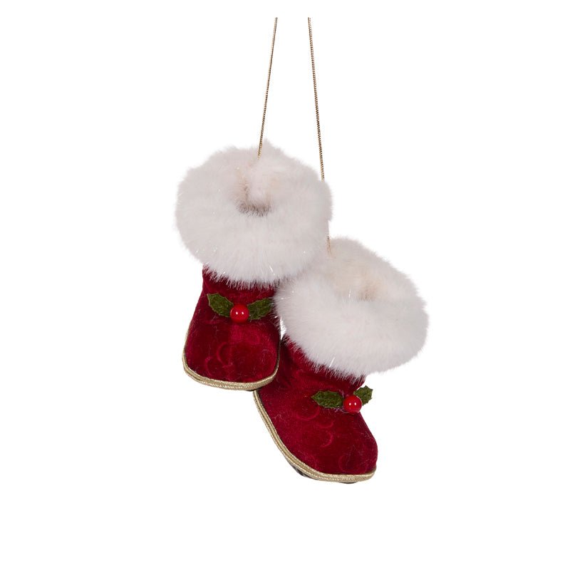 Hanging Velvet Santa Boots - My Christmas