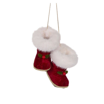 Hanging Velvet Santa Boots - My Christmas