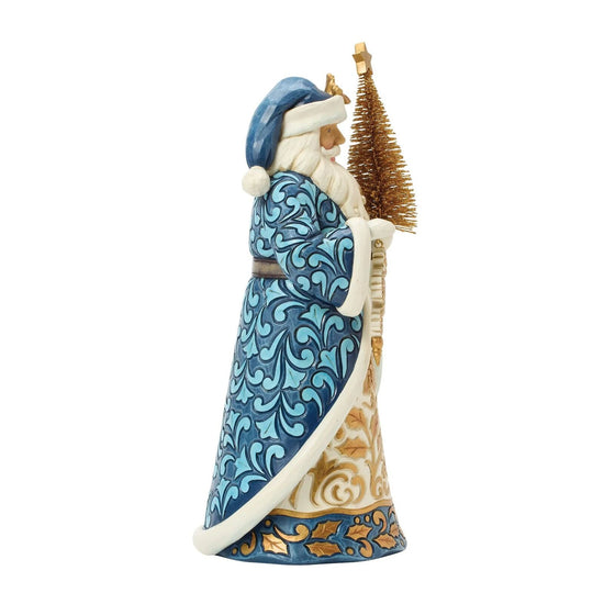 Heartwood Creek - Blue and Gold Santa with Sisal Tree - My Christmas