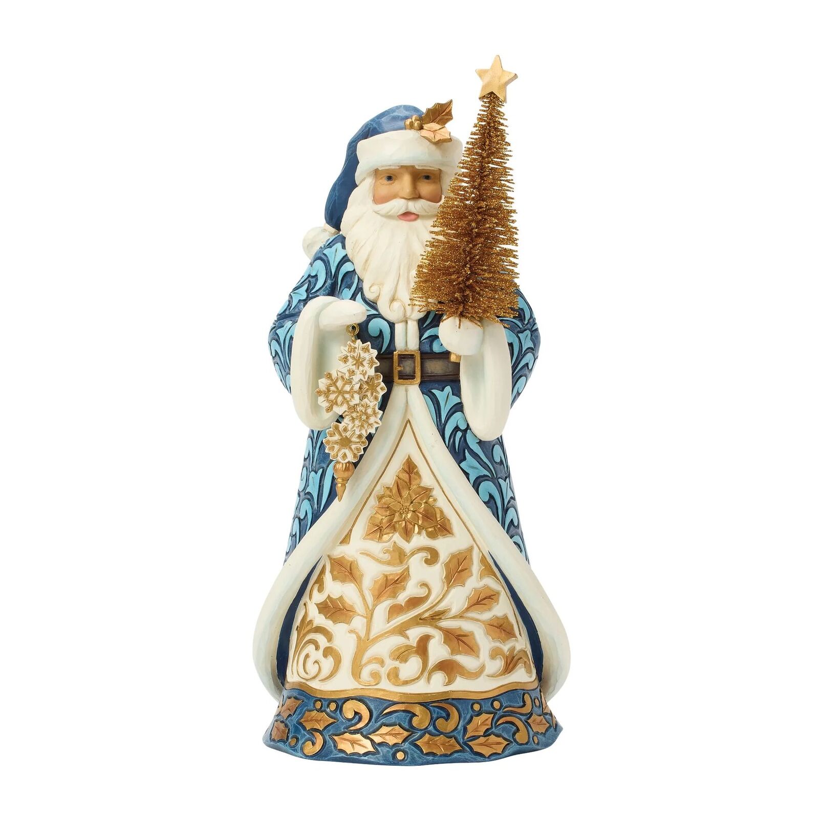 Heartwood Creek - Blue and Gold Santa with Sisal Tree - My Christmas