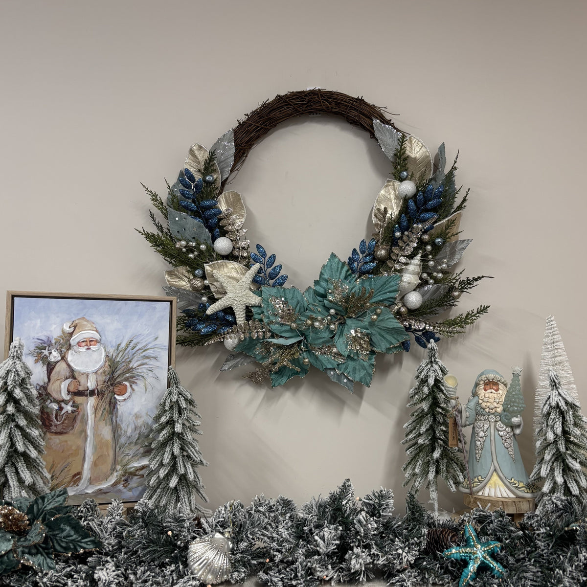 Heartwood Creek - Coastal Santa with Seaglass Tree - My Christmas