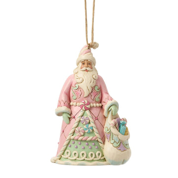 Heartwood Creek - Pink Santa with Gift Bag Hanging Ornament - My Christmas