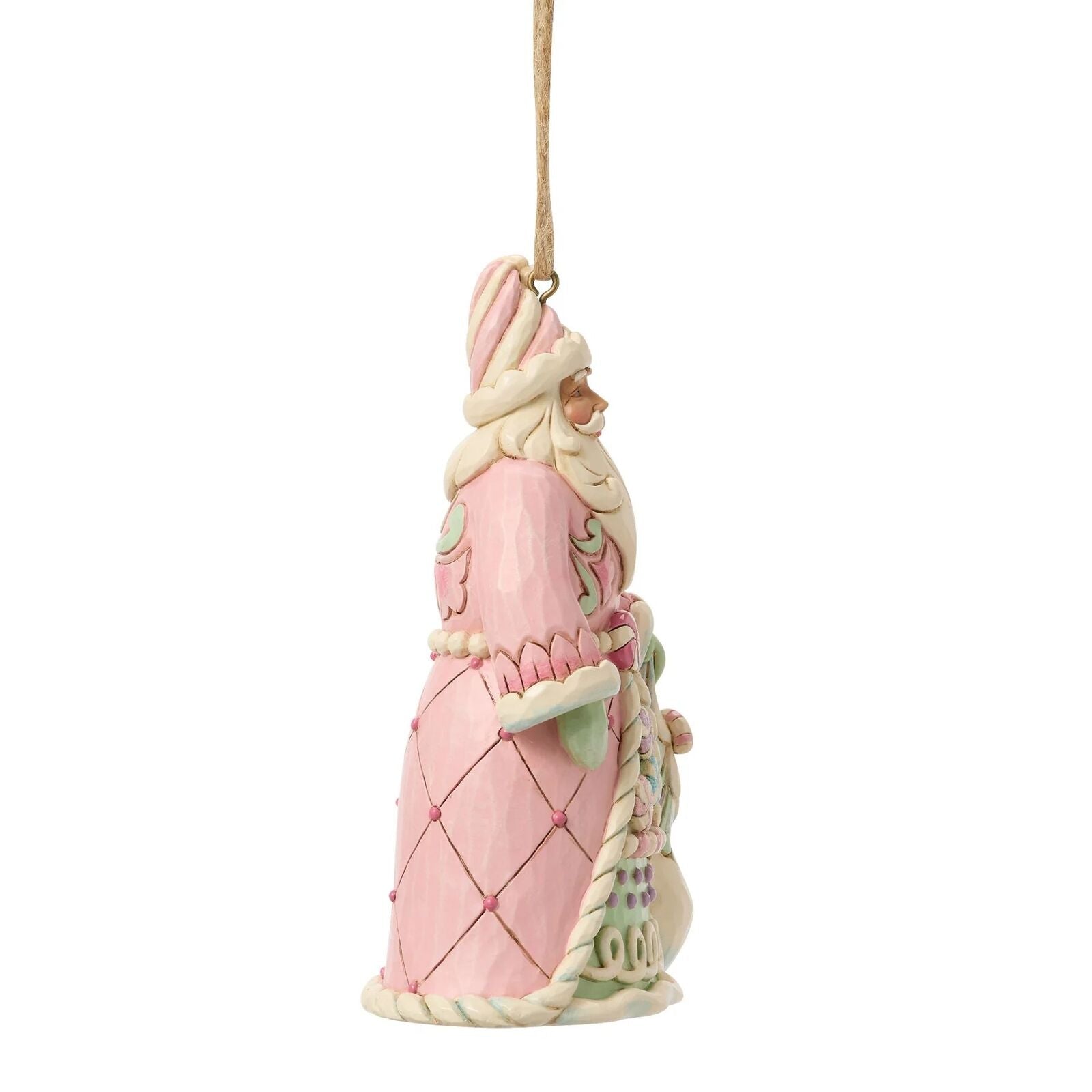 Heartwood Creek - Pink Santa with Gift Bag Hanging Ornament - My Christmas