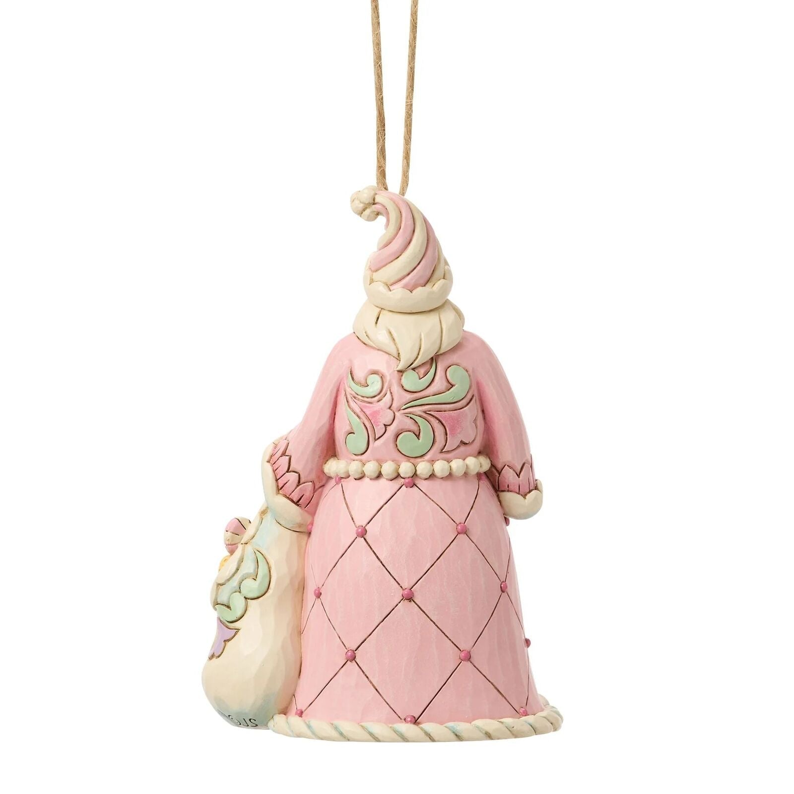 Heartwood Creek - Pink Santa with Gift Bag Hanging Ornament - My Christmas