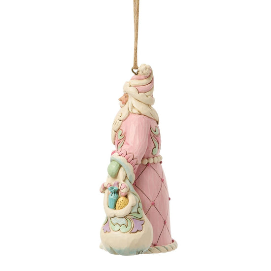 Heartwood Creek - Pink Santa with Gift Bag Hanging Ornament - My Christmas