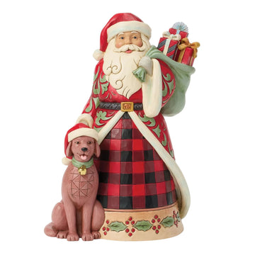 Heartwood Creek - Plaid Santa with Dog - My Christmas