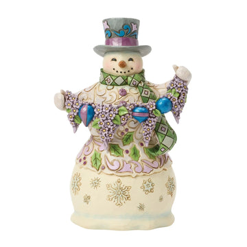 Heartwood Creek - Purple Snowman with Ornaments - My Christmas