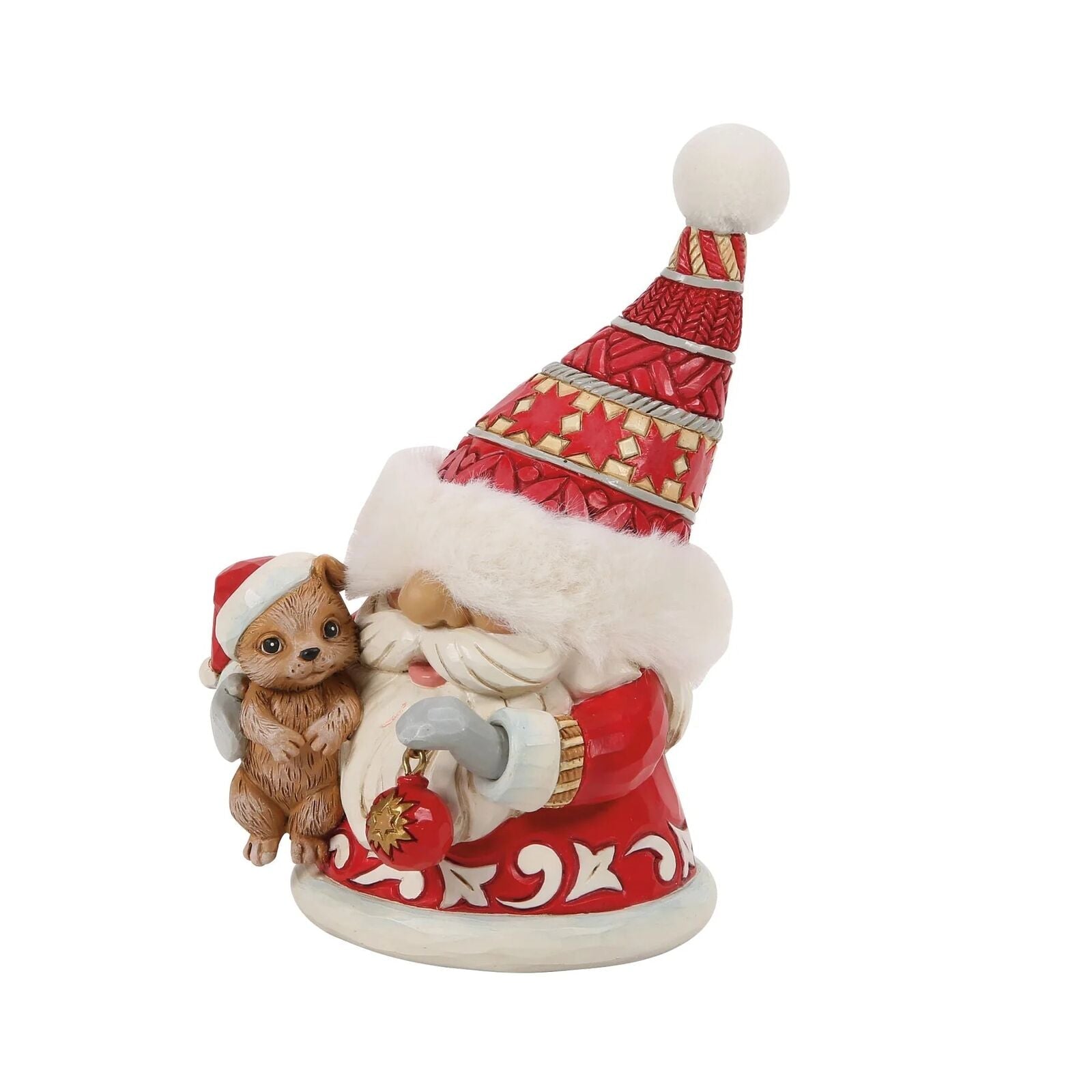 Heartwood Creek - Red Gnome with Puppy - My Christmas