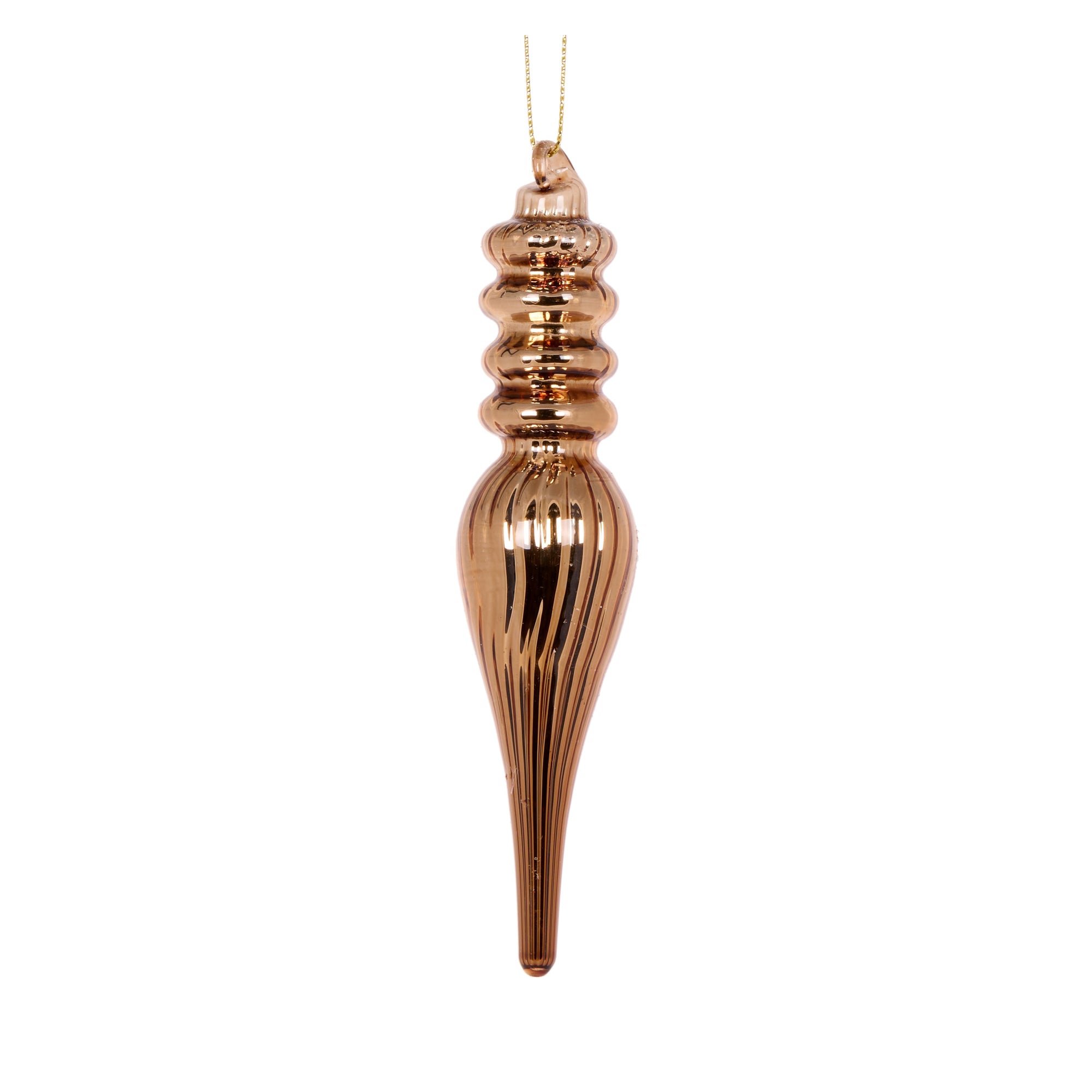 High Shine Brown Drop Finial - My Christmas