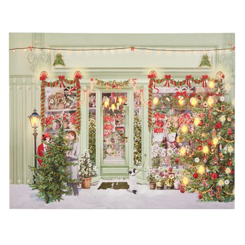 Holiday At The Flower Shop Lighted Wall Art - My Christmas