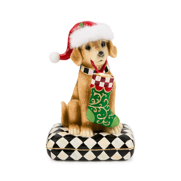 Holiday Lab Dog On Pillow Figurine - My Christmas
