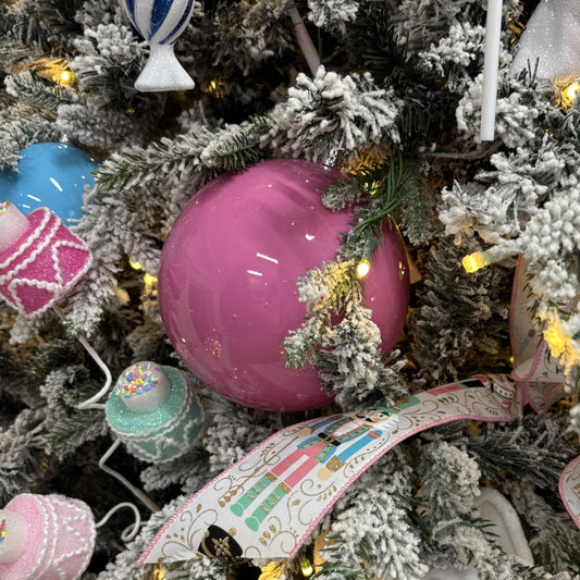 Hot Pink Enamel Bauble - 15cm - My Christmas