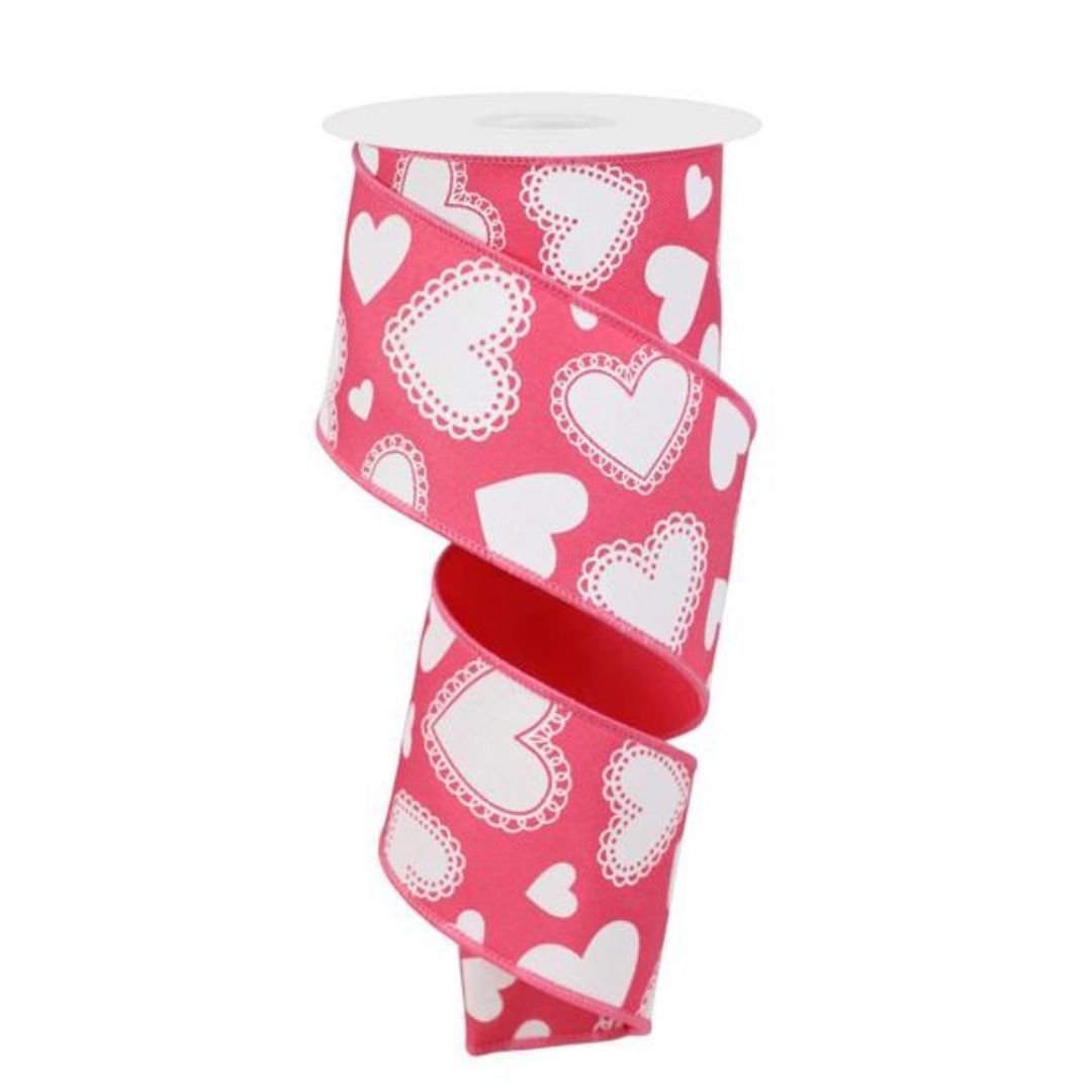 Hot Pink Heart Ribbon – My Christmas