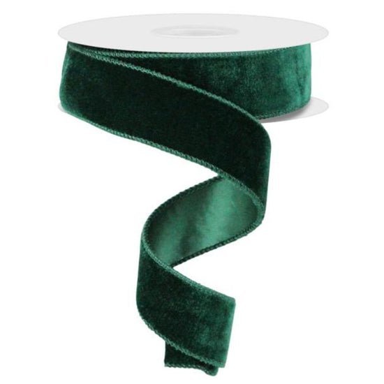 Hunter Green Deluxe Velvet Ribbon with Satin Backing - 1.5" wide - My Christmas