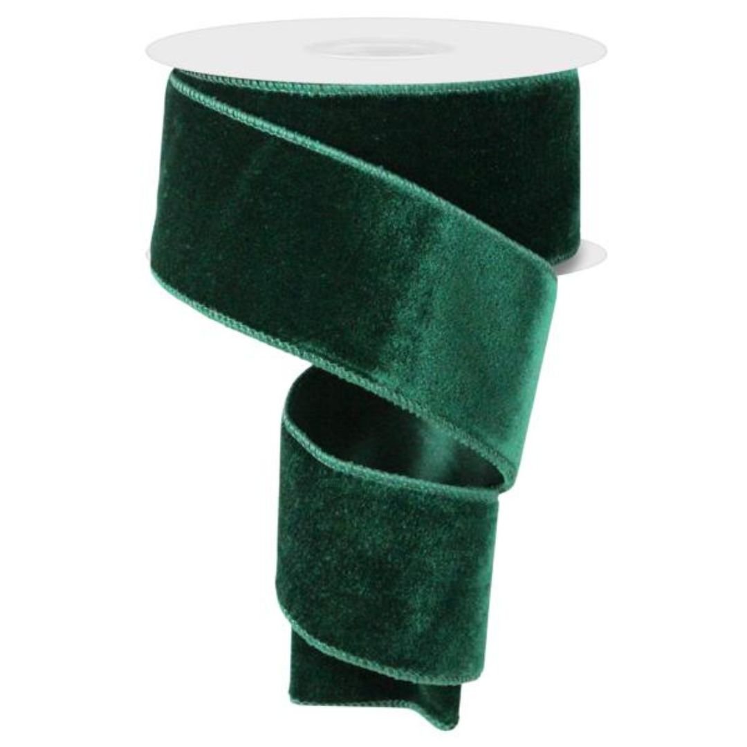 Hunter Green Deluxe Velvet Ribbon with Satin Backing - 2.5" wide – My ...