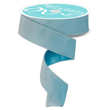Ice Blue Deluxe Velvet Ribbon with Satin Backing - 1.5" wide - My Christmas
