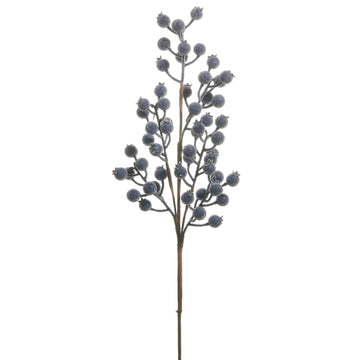 Iced Blue Berry Pod Spray - 66cm - My Christmas