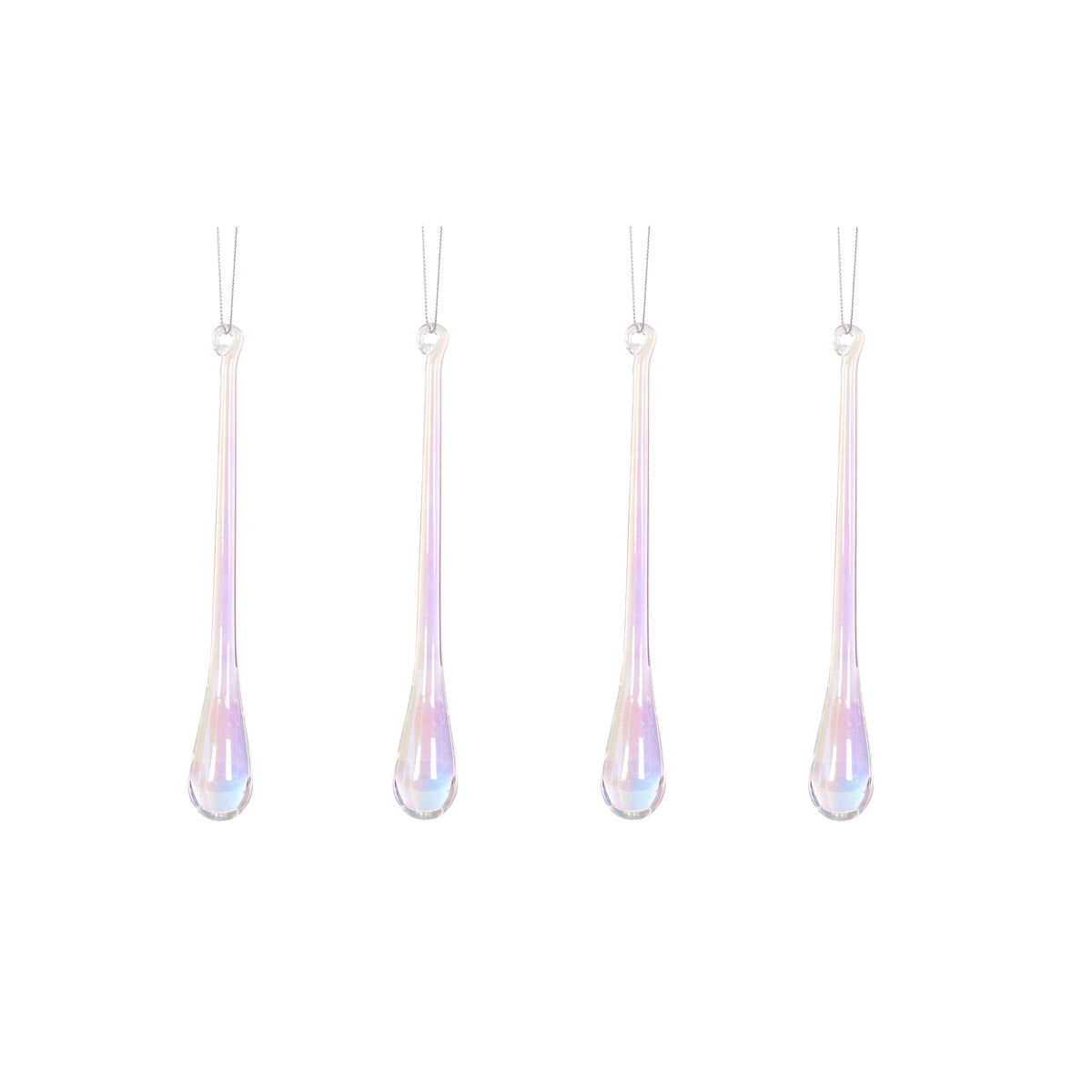 Iridescent Icicle Drops - Set of 4 - My Christmas