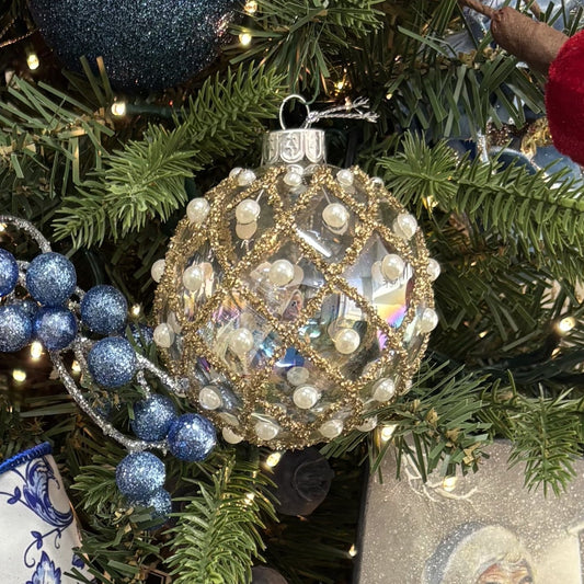 Iridescent Quilted Pearl Bauble - My Christmas