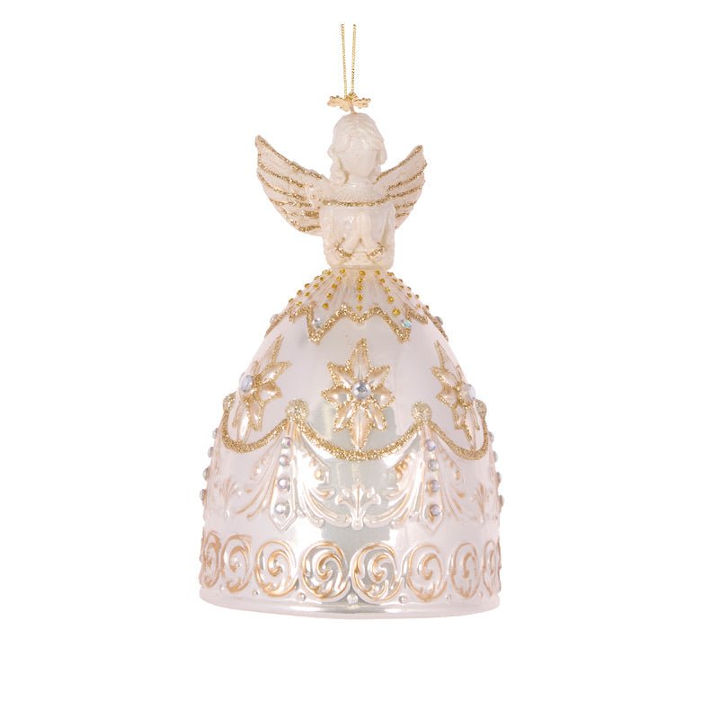 Ivory and Champagne Glass Angel Ornament - My Christmas