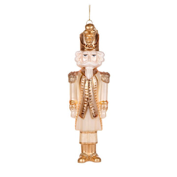 Ivory and Champagne Glass Nutcracker Ornament - My Christmas