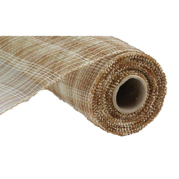 Ivory, Brown and Natural Multi Spripe Mesh - My Christmas