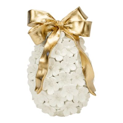 Ivory Egg with Champagne Bow - My Christmas