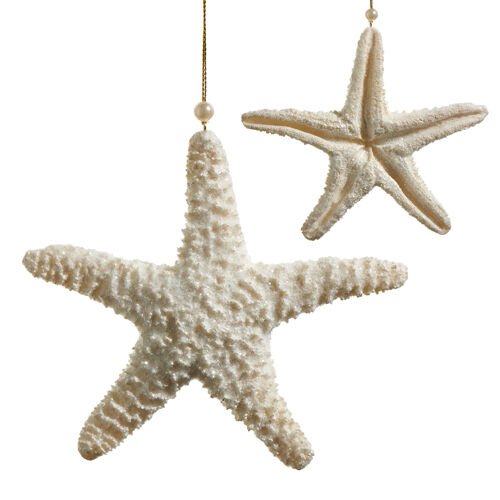 Ivory Glitter Starfish Ornament - My Christmas