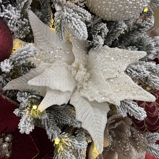 Ivory Poinsettia with Pearl Details - My Christmas