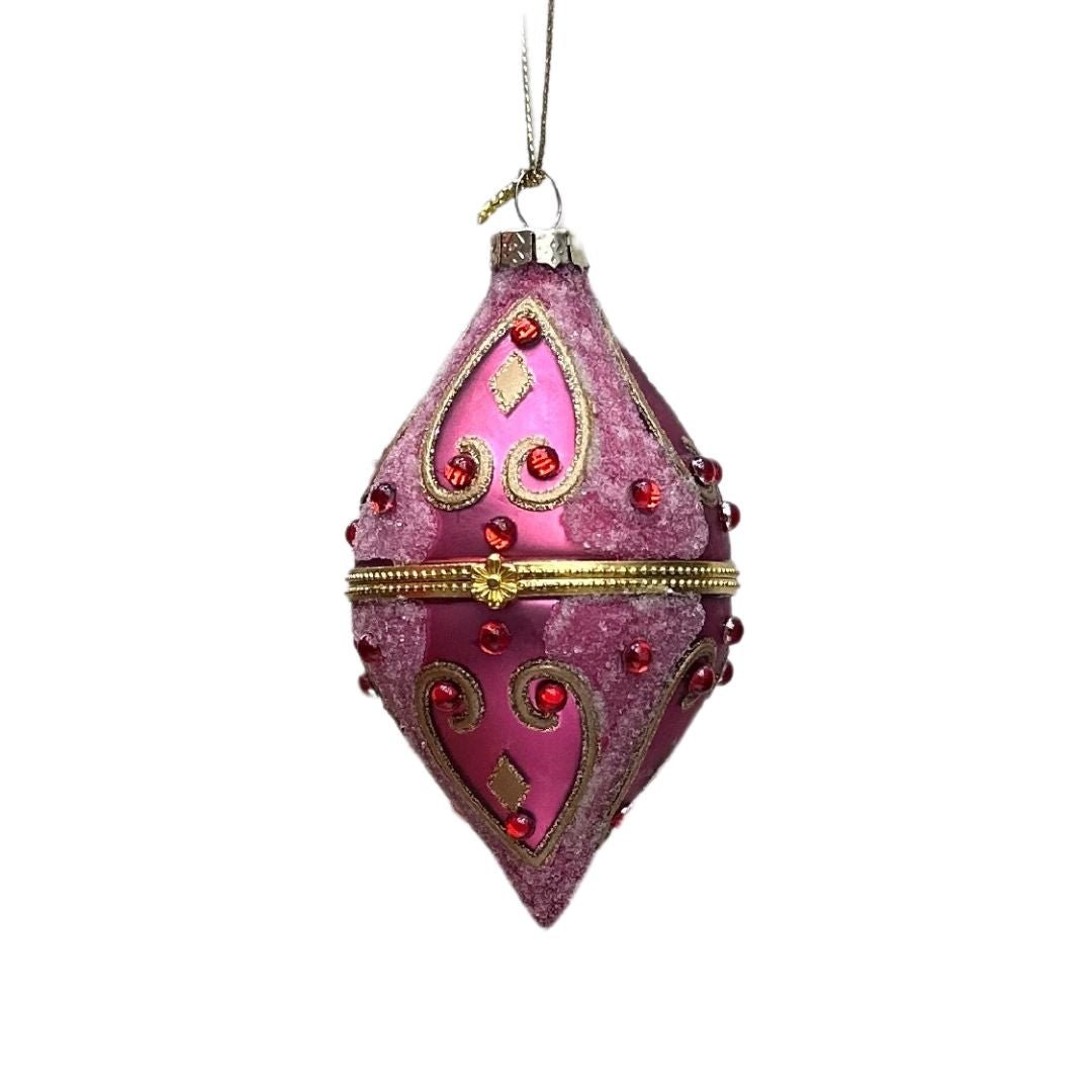 Jewel Finial Ornament - Raspberry - My Christmas