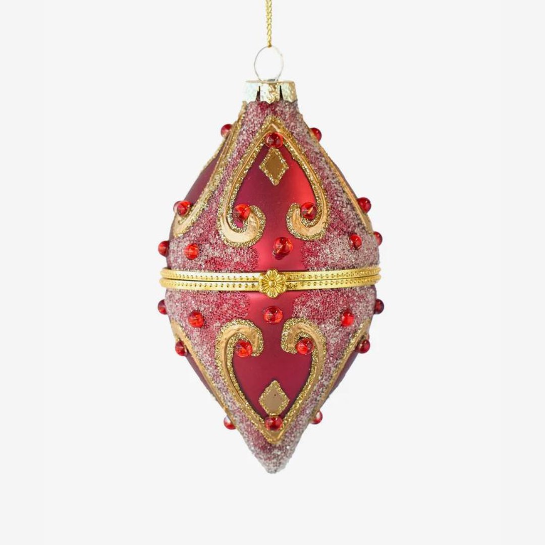 Jewel Finial Ornament Red - My Christmas